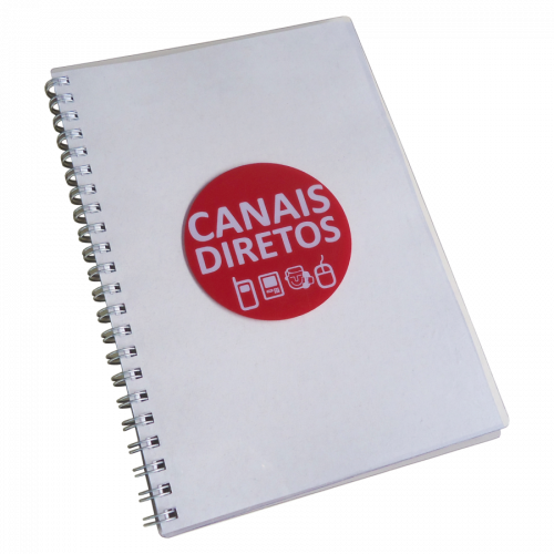 Caderno capa em PET 100% reciclado transparente