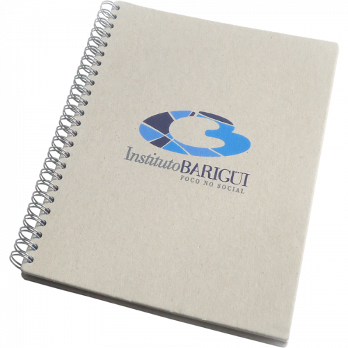 Caderno capa dura em papelão reciclado