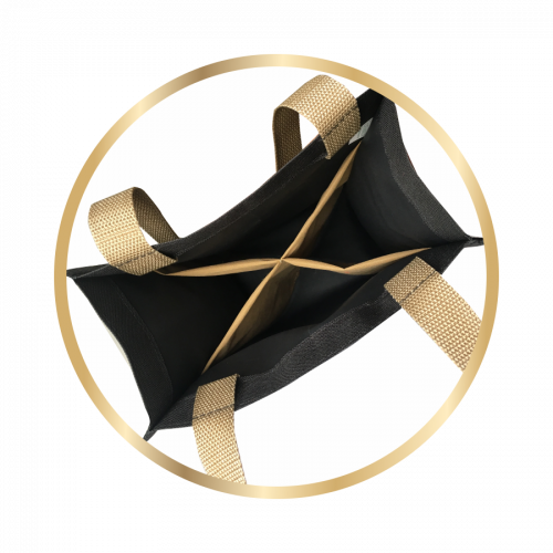 Ecobag para transportar 4 garrafas de vinho Ecofábrica - Vista superior