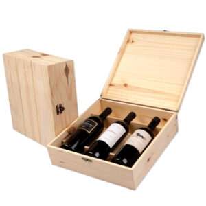Vinho em caixa de madeira