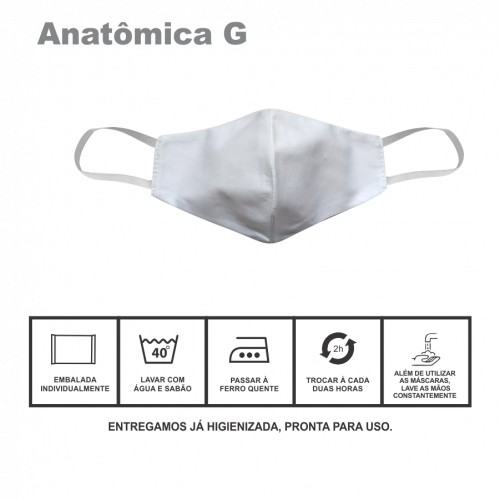 Máscara Anatômica de Algodão Reutilizável  G