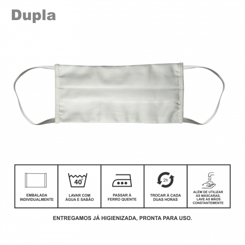 Máscara 100% Algodão Reutilizável DUPLA
