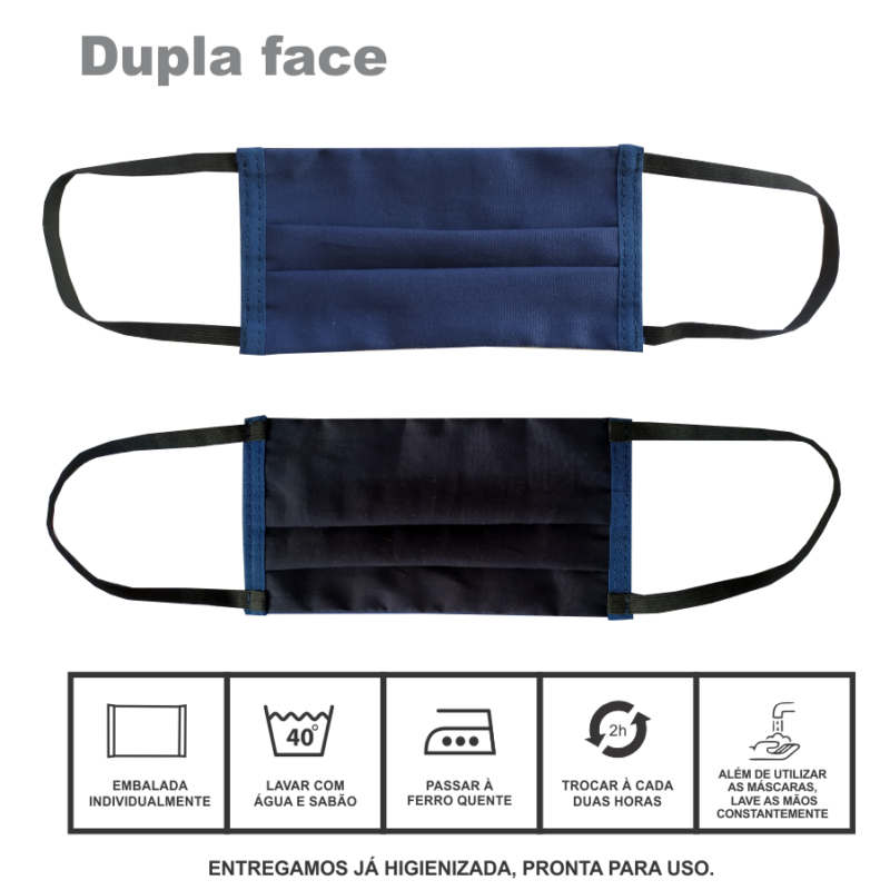 Máscara 100% Algodão Reutilizável DUPLA - Image 2