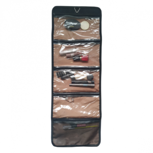 Necessaire Dobrável com várias divisórias.
