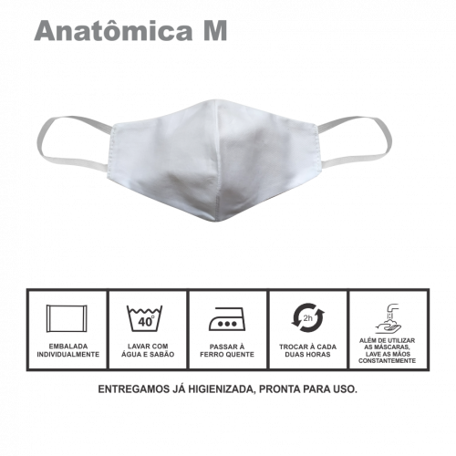 Máscara Anatômica de Algodão Reutilizável  M