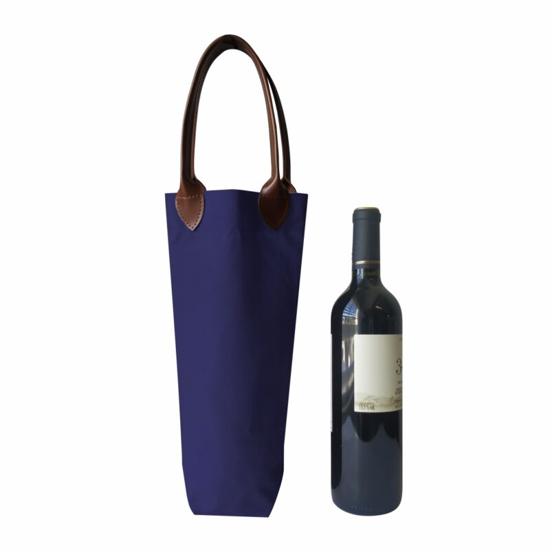 Wine Bag Azul em Lona para Uma Garrafa SK − 8,5 x 35 x 8,5 cm