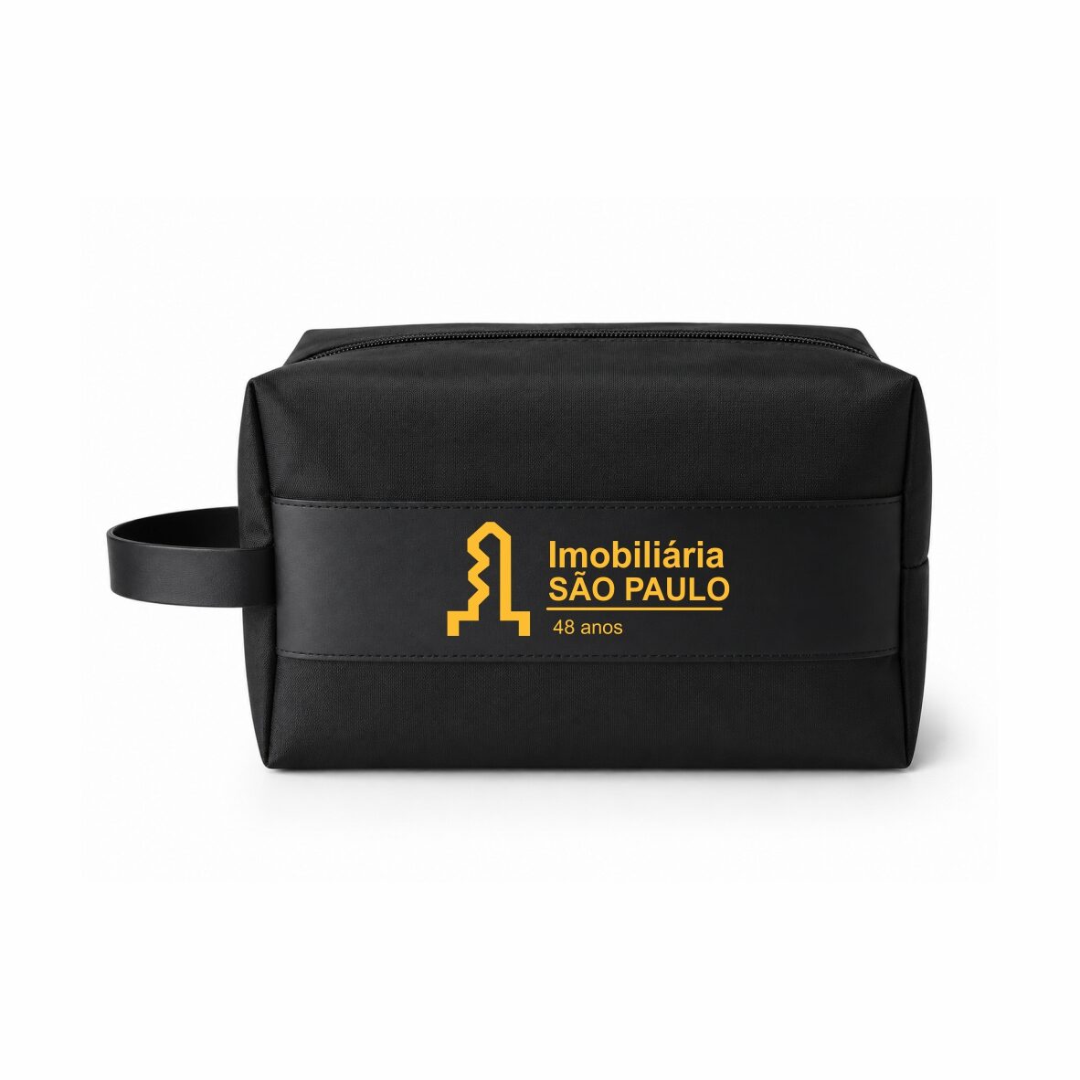 Necessaire Box com Faixa em Couro Sintético − 20x12x10 cm - Imagem 3