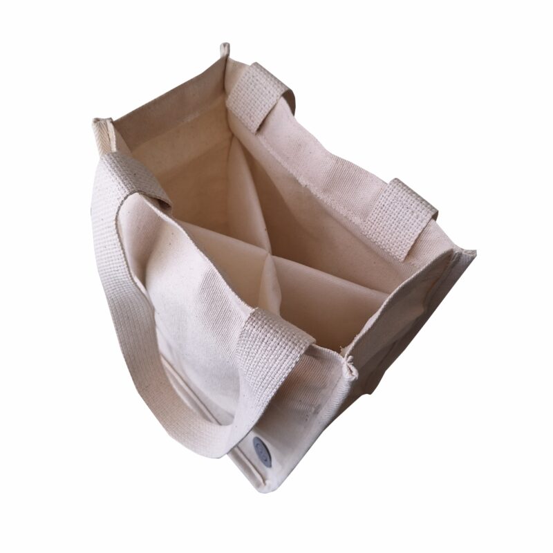 Wine Bag Cru em Lona para Quatro Garrafas SK − 22 x 33 x 16 cm - Imagem 4