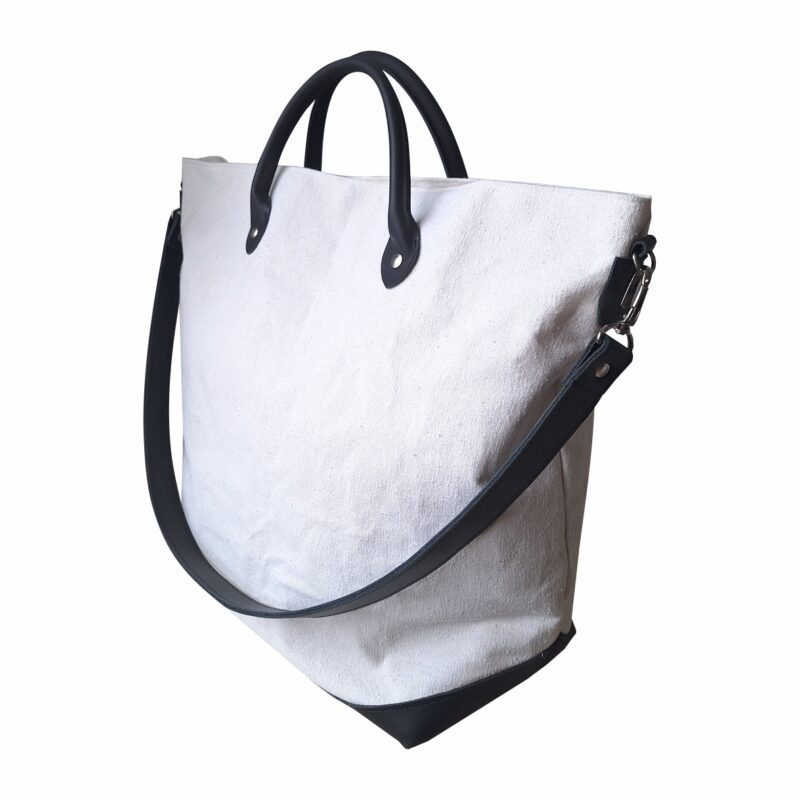 Bolsa Tote Bag Veneza lona com couro 35x40x15