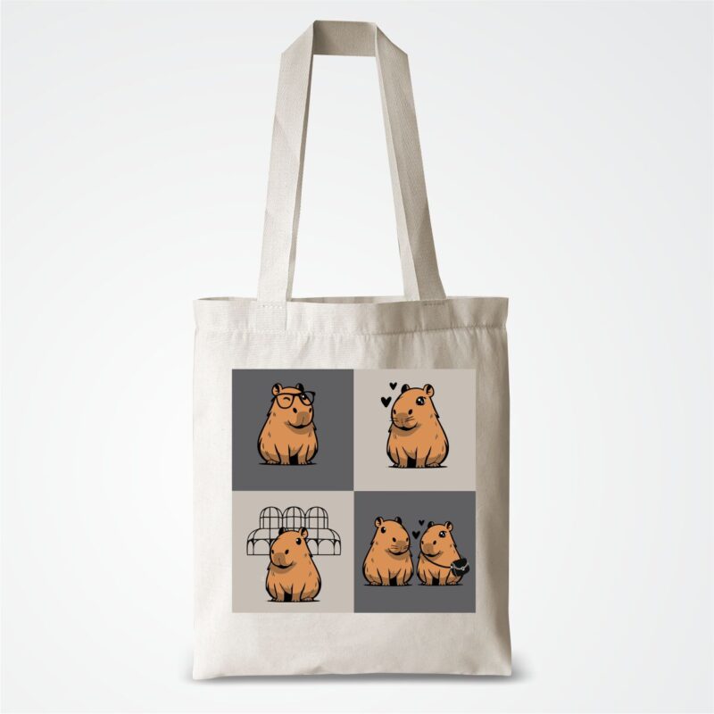 EcoBag Algodão Cru 35x40 Capivaras