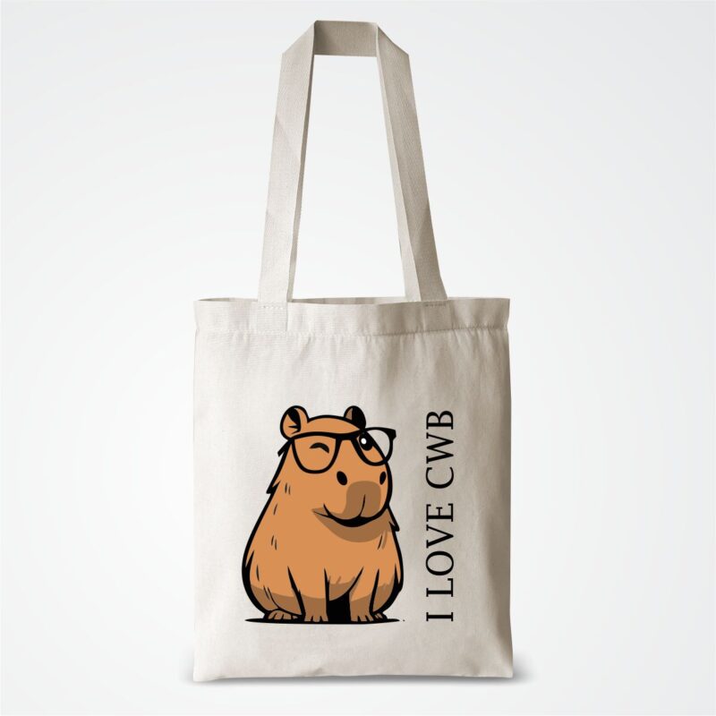 EcoBag Algodão Cru 35x40 Capivara Oculos