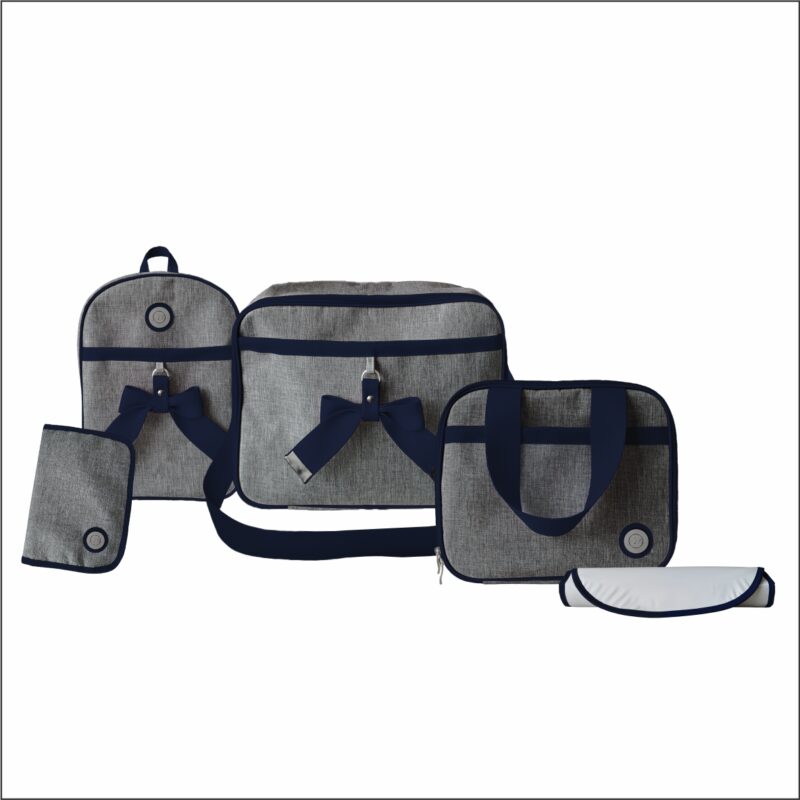 Bolsa Kit Maternidade 5 Peças Para Menino Azul Marinho
