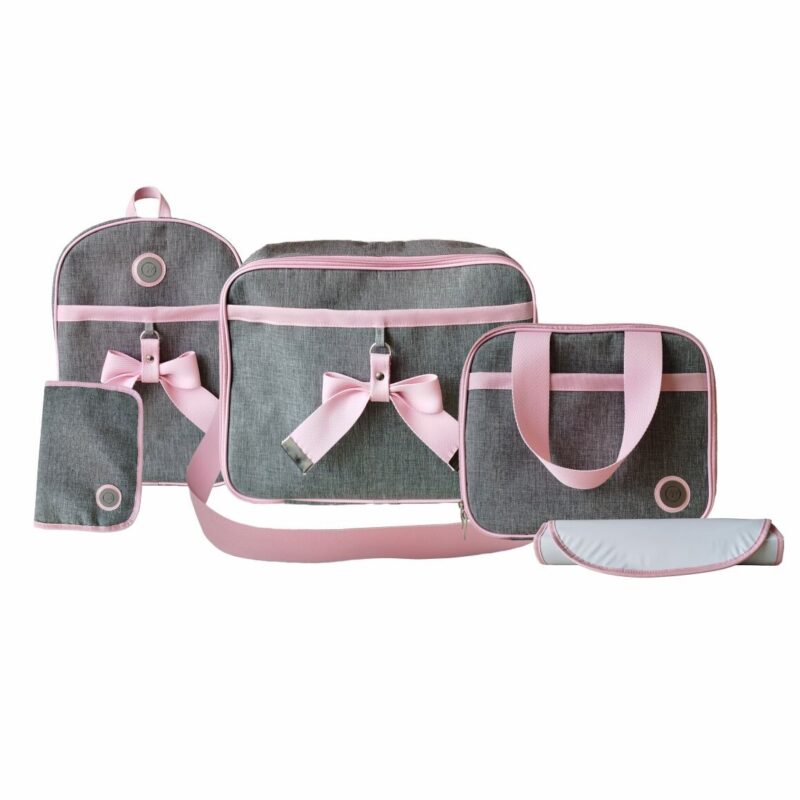 Bolsa Kit Maternidade 5 Peças Para Menina Rosa-claro