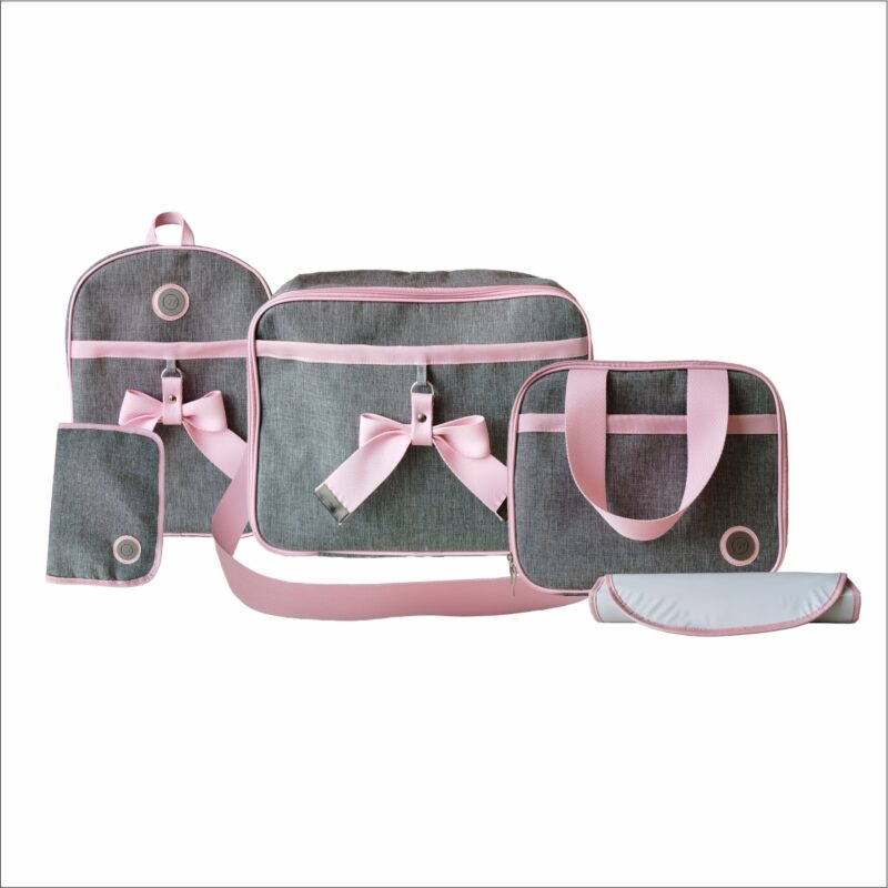 Bolsa Kit Maternidade 5 Peças Para Menina Rosa-claro
