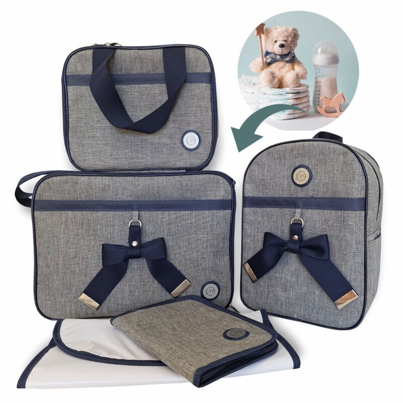 Bolsa Kit Maternidade 5 Peças Para Menino Azul Marinho