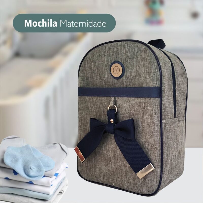 Bolsa Kit Maternidade 3 Peças Para Menino Azul Marinho - Imagem 3