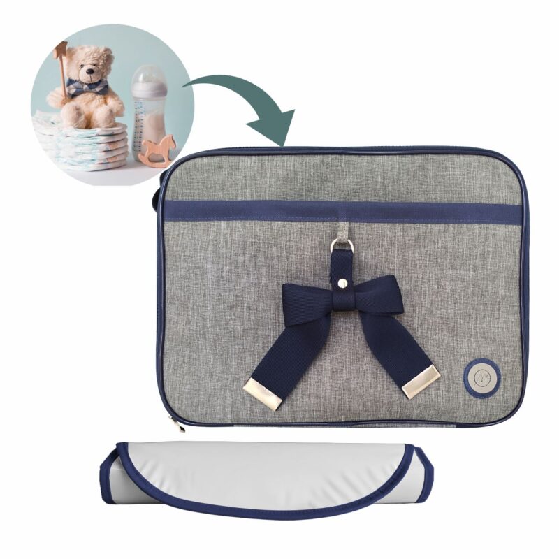 Bolsa Kit Maternidade 2 Peças Para Menino Azul Marinho - Imagem 6
