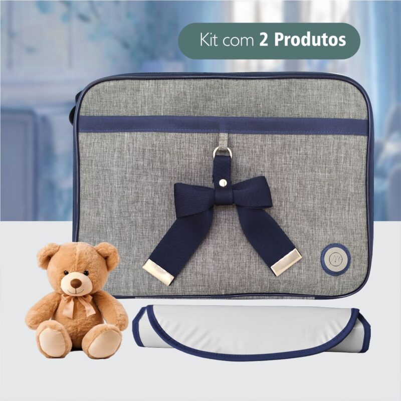 Bolsa Kit Maternidade 2 Peças Para Menino Azul Marinho