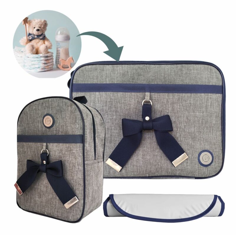 Bolsa Kit Maternidade 3 Peças Para Menino Azul Marinho