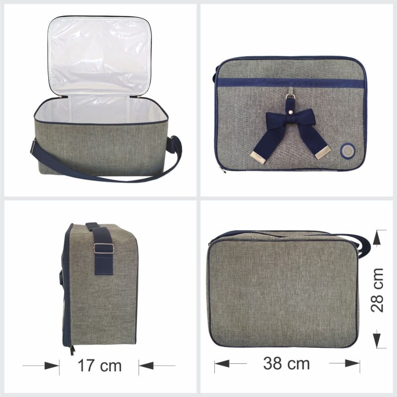 Bolsa Kit Maternidade 3 Peças Para Menino Azul Marinho - Imagem 5