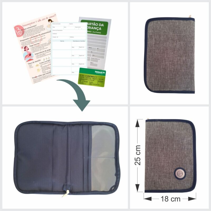 Bolsa Kit Maternidade 5 Peças Para Menino Azul Marinho - Imagem 9