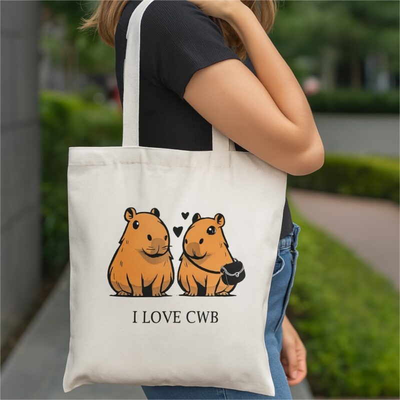 KIT Ecobag + Necessaire Box 22x14x8 Capivara - Imagem 10