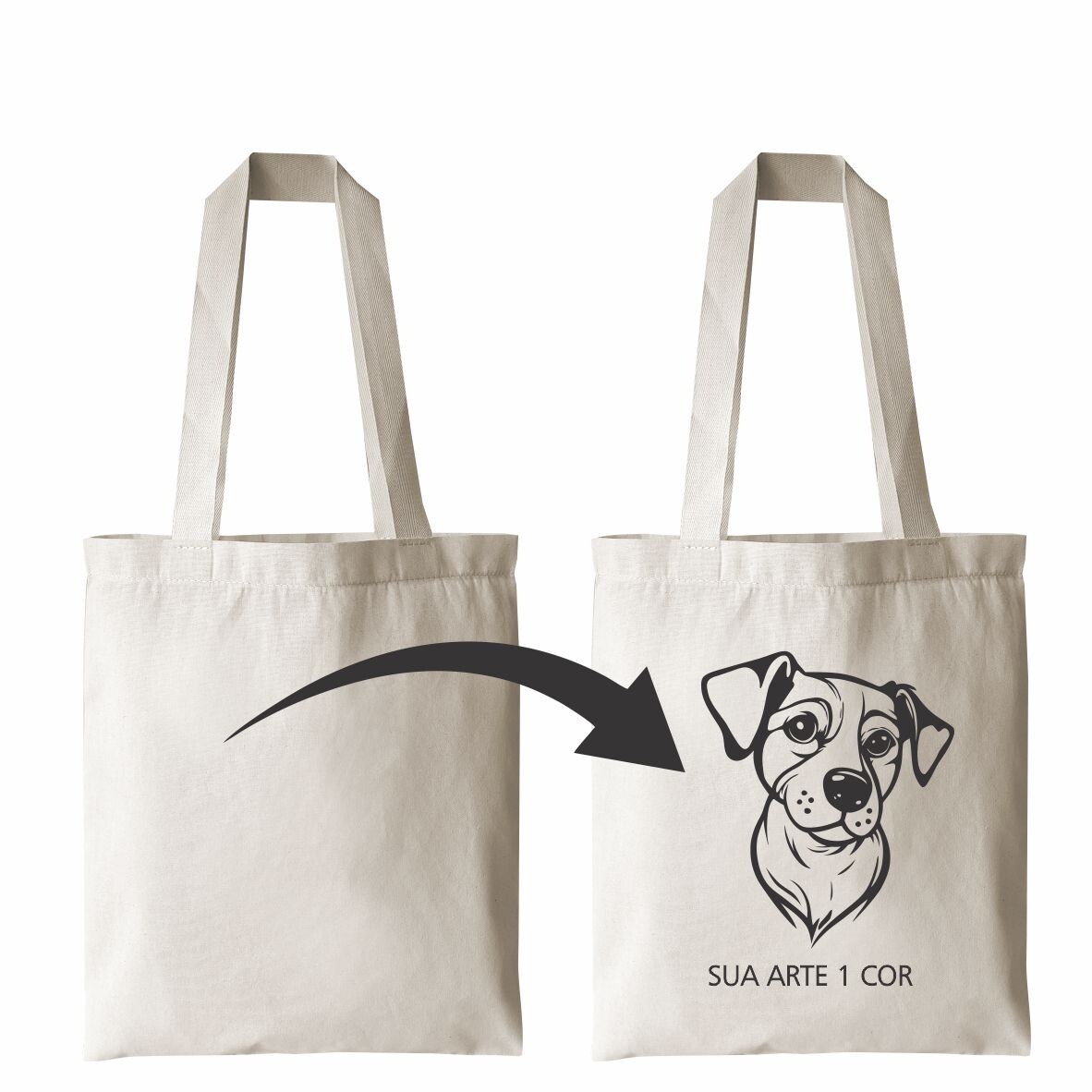 KIT 50 EcoBags Cru 35x40 PERSONALIZAÇÃO 1 cor