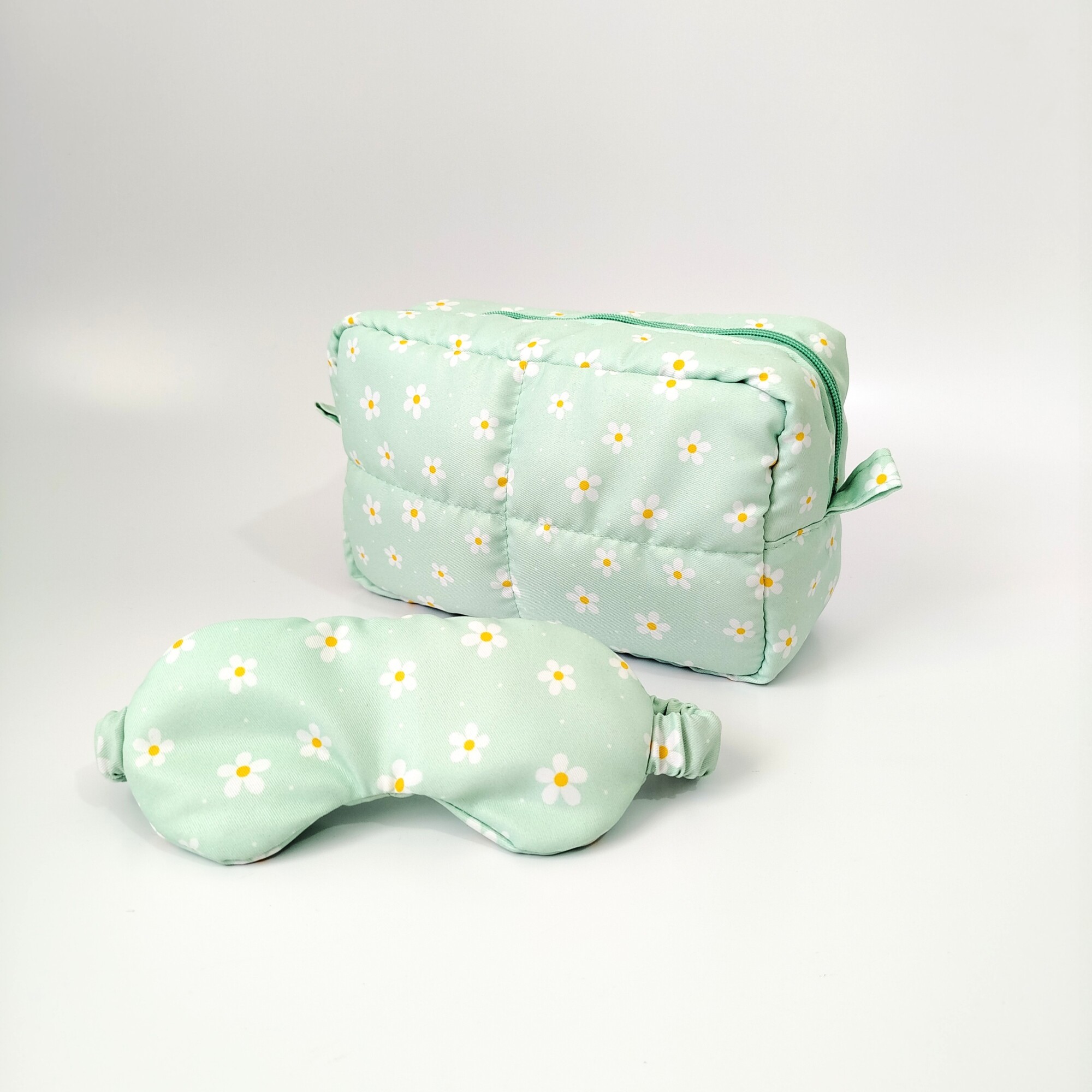 Kit Necessaire e tapa Olho Margaridas Verde - Imagem 4