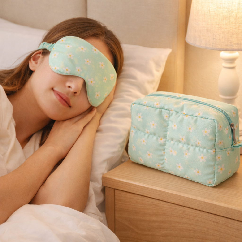 Kit Necessaire e tapa Olho Margaridas Verde - Imagem 6