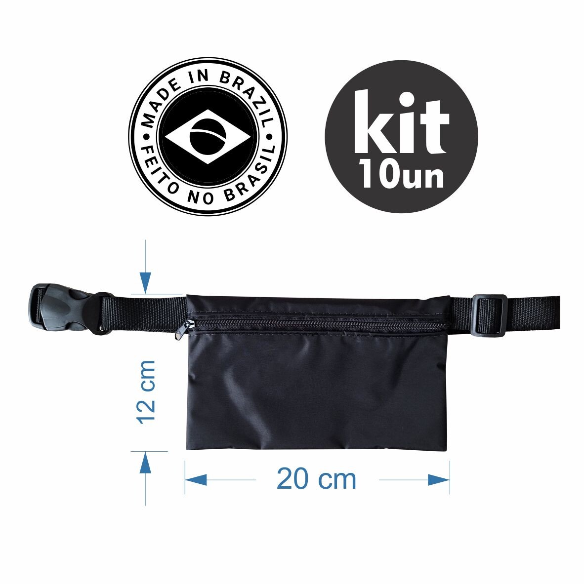 Kit 10 Doleira Preta 20x12cm