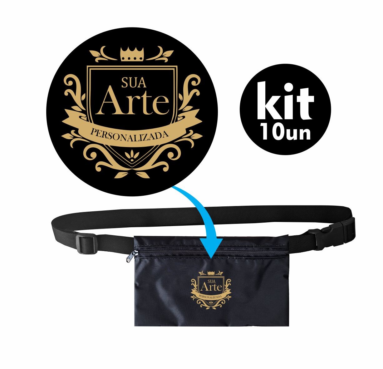 Kit 10 Doleira Preta 20x12cm **PERSONALIZADAS**