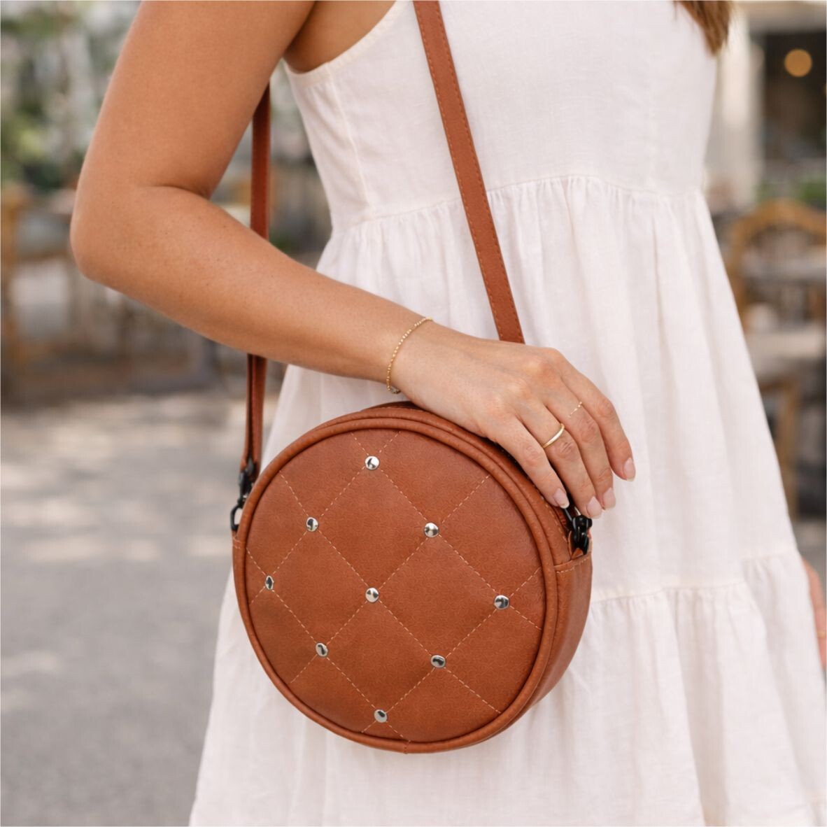 Bolsa Dot Redonda 18x18x5 Térracota - Imagem 2