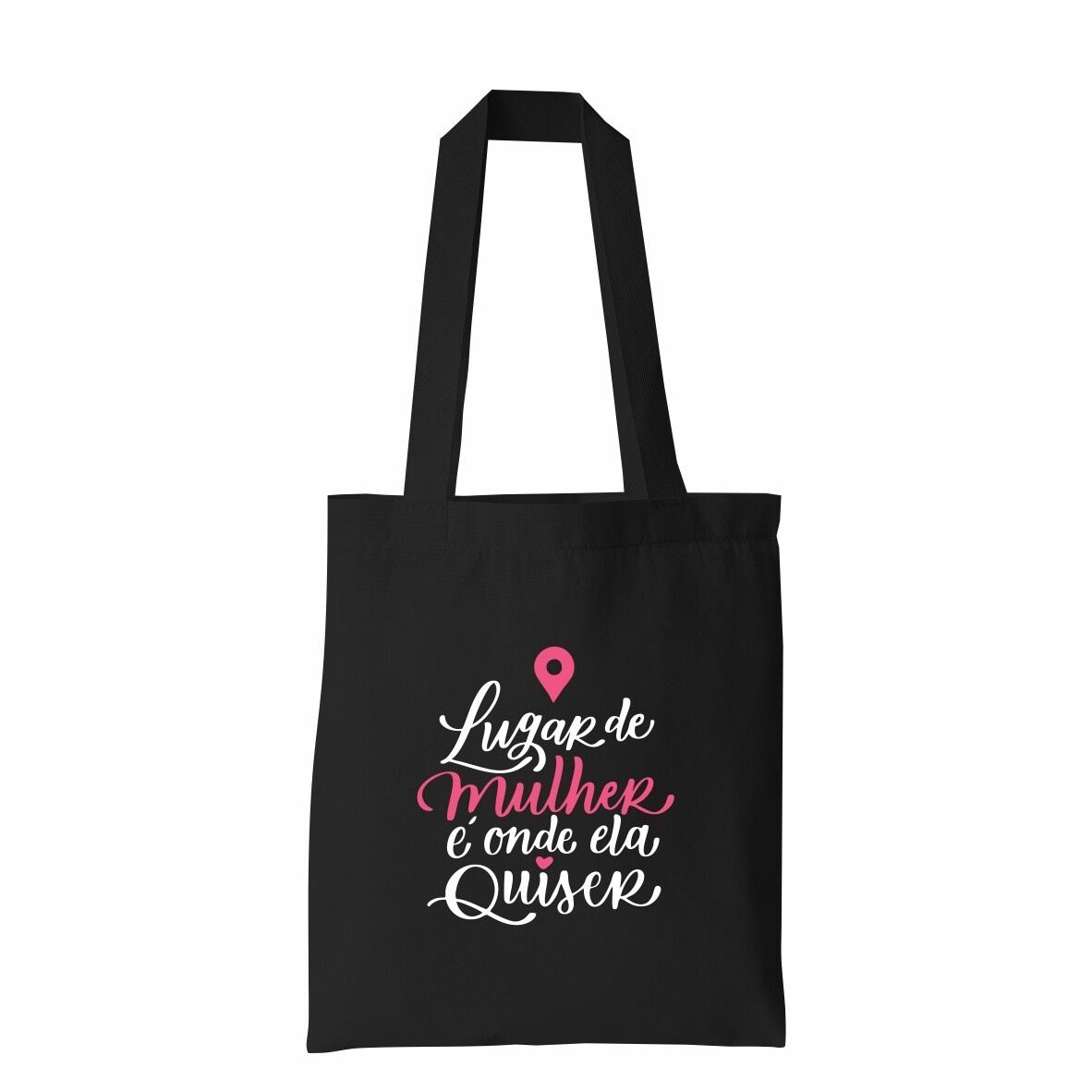 EcoBag Algodão Preta 35x40 Dia da mulher