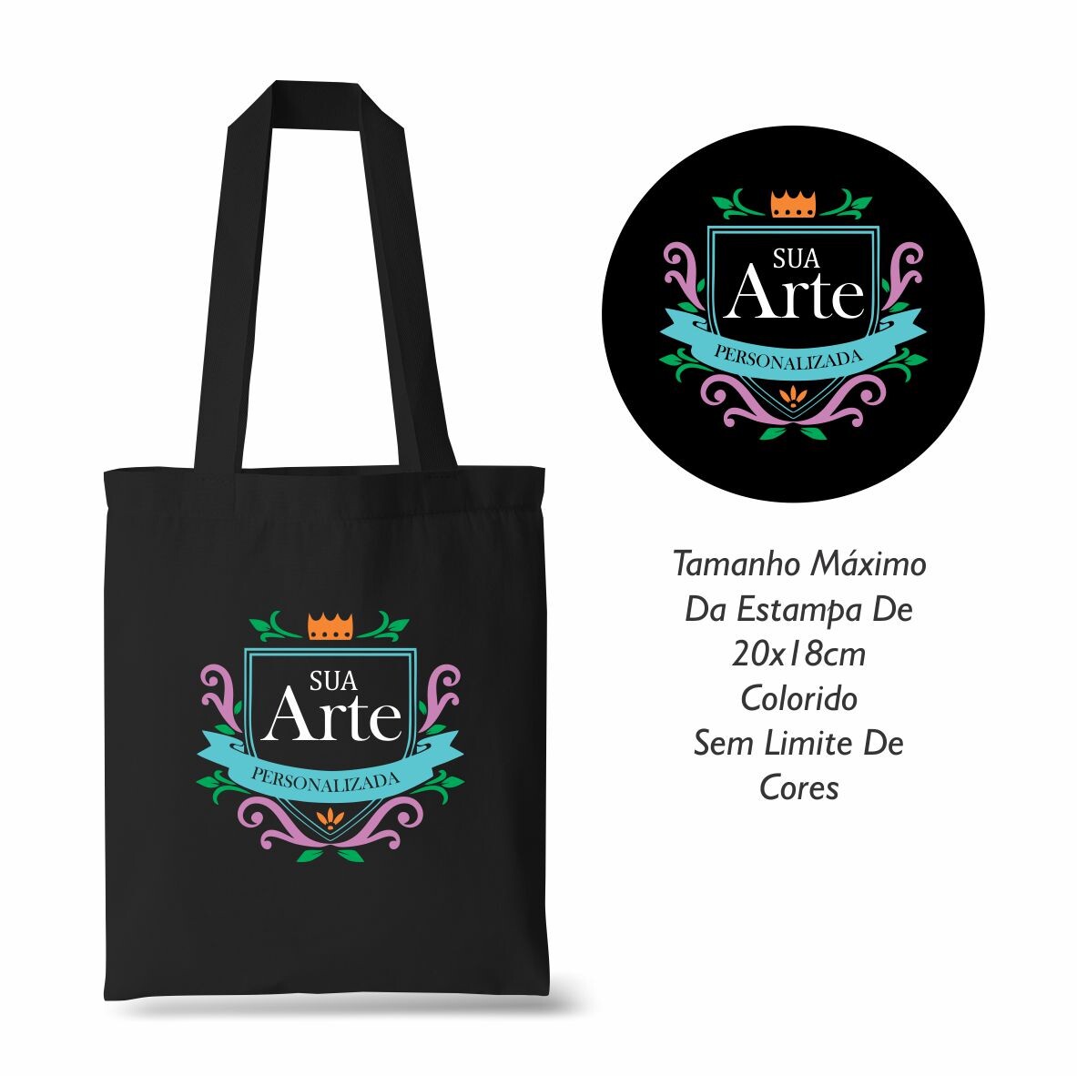KIT 15 EcoBags PRETA 35x40 PERSONALIZADA - Imagem 7