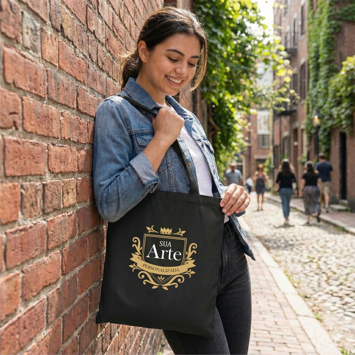 KIT 15 EcoBags PRETA 35x40 PERSONALIZADA - Imagem 4