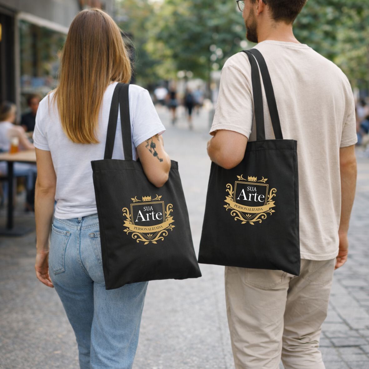 KIT 15 EcoBags PRETA 35x40 PERSONALIZADA - Imagem 3