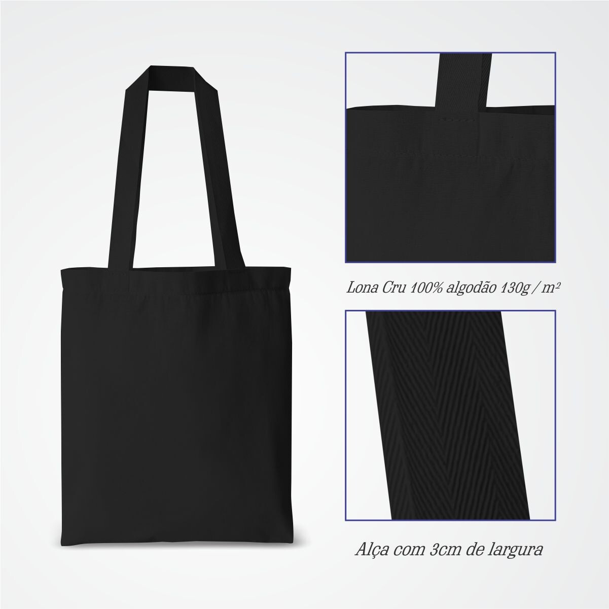 KIT 15 EcoBags PRETA 35x40 PERSONALIZADA - Imagem 5